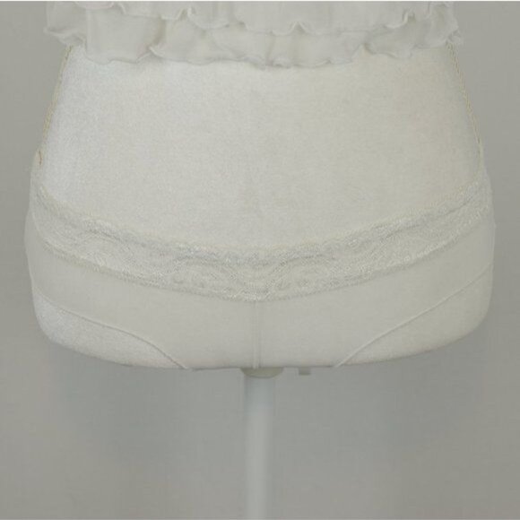 Seven 'Til Midnight Women's Small White Ruffled 2 Piece Lingerie Set - Picture 3 of 11